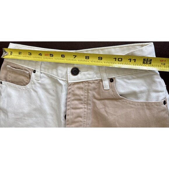 PacSun Womens High Rise Straight Jeans Two-Tone Beige/White Size 24 - Picture 9 of 11